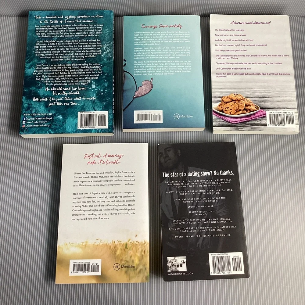Signed Set of 5 Mixed Tropes/Genres Contemporary Romance Books